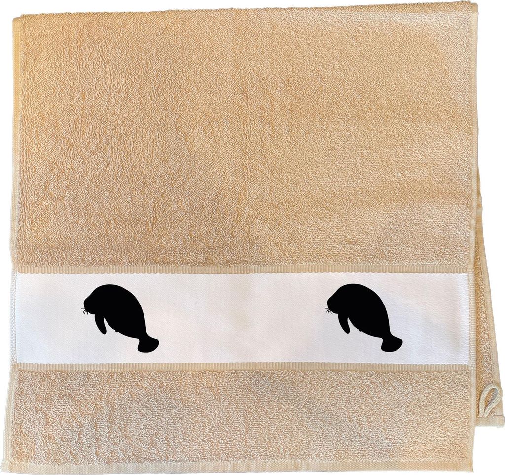 Huuraa Handtuch Seekuh Silhouette 50x100cm Sand Baumwolle Handtuch Geschenkidee