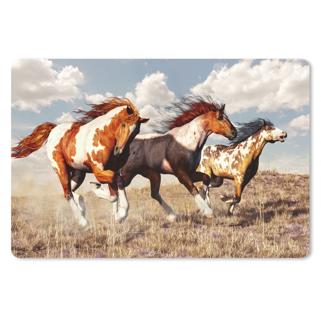 MuchoWow Mauspad Mousepad Pferde - Tiere - Gras - Fell 27x18 cm - Mousepads - Maus Mat - Pad - Mausunterlage - Büroartikel - Desk Matten