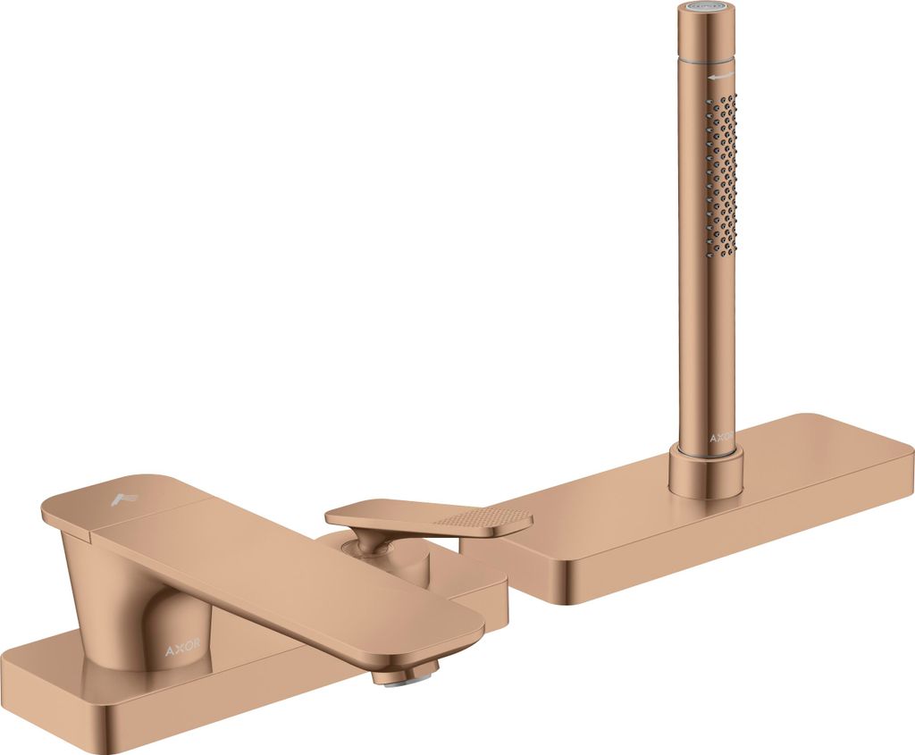 hansgrohe AXOR Citterio C 3-Loch Einhebel-Wannenrandmischer mit sBox, 2 Verbraucher, Cubic cut, 49431300