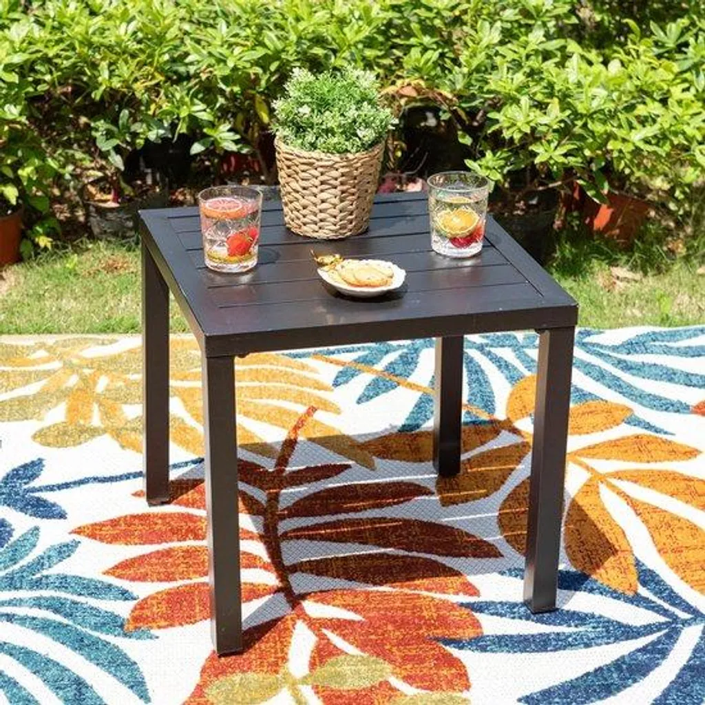 Chaise de jardin en métal noir 48 cm résistante aux intempéries