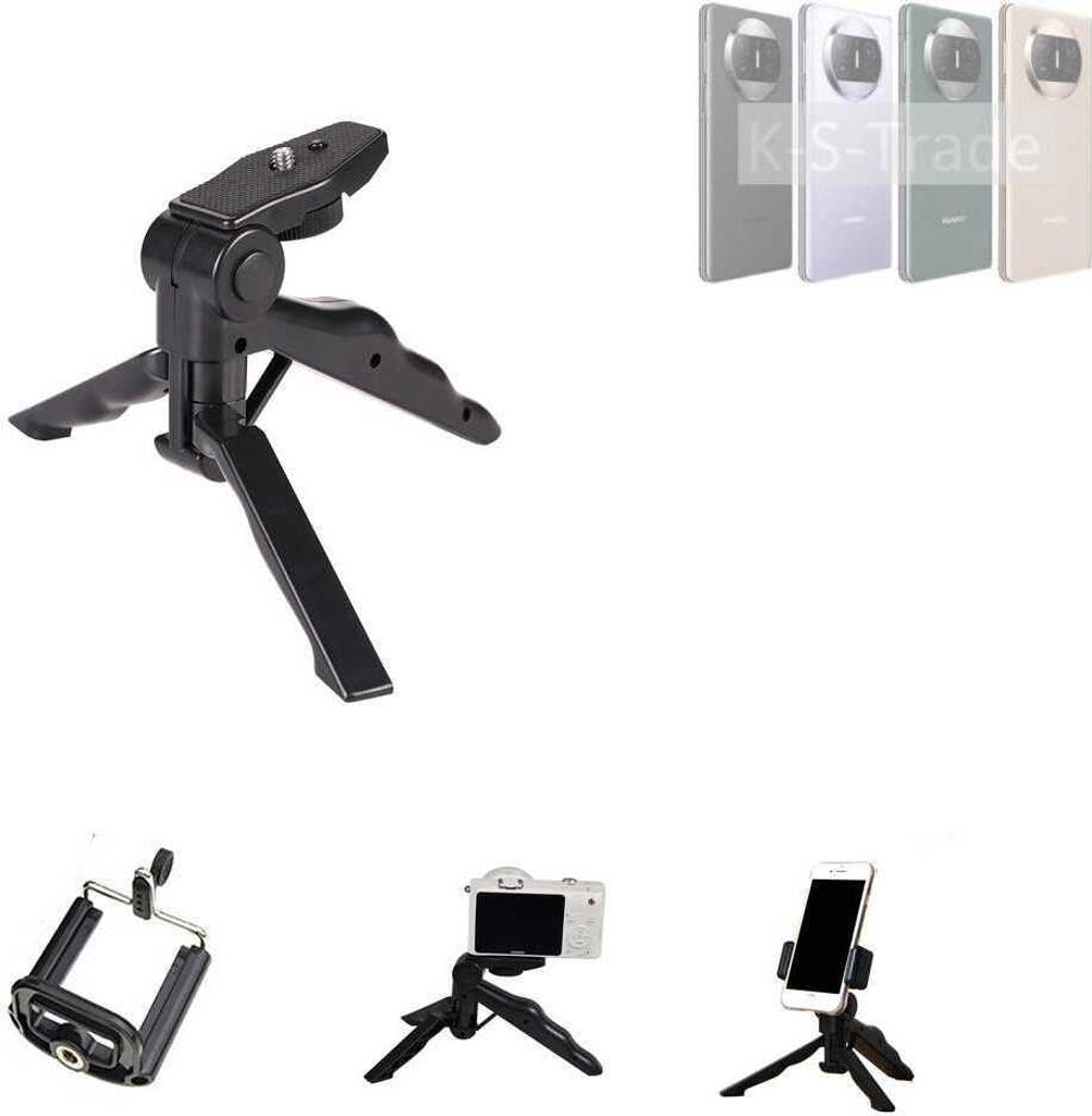 K-S-Trade Stativ Tisch-Ständer Dreibein Handy-Stativ Ständer kompatibel mit Huawei Mate X3 Mini-Stativ Smartphone Tripod Handy-Stativ aus Plastik