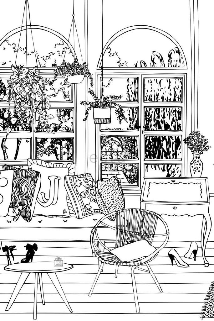 ESTAhome Fototapete Wohnzimmerzeichnung Schwarz-Weiß 186 x 279 cm
