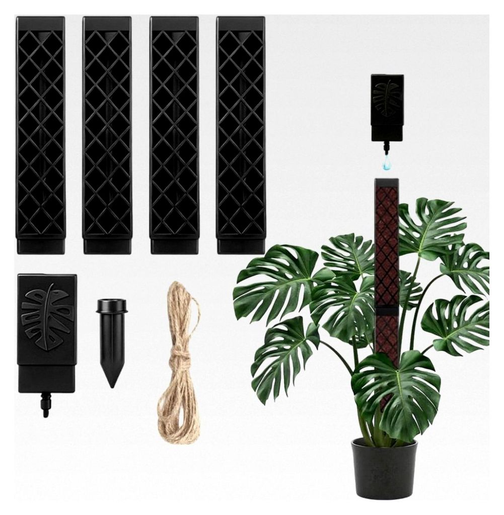 Moosstab für Monstera als Rankhilfe für Zimmerpflanzen, 103 cm mit Bewässerungssystem und Bodeneinführung, Pflanzenhalter für Kletterpflanzen
