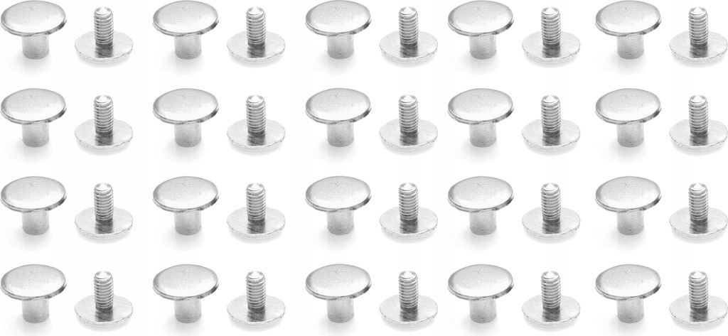 Schraubendrehernieten, 40 Stück für Gürtel, Menüs, Alben, 20 Sätze verschraubt (5 mm)