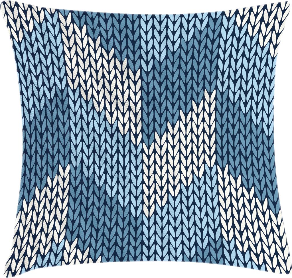 ABAKUHAUS Blau Kissenbezug, Nordisches skandinavisches Kulturmuster im Winter färbt Retro- Art traditionell, 45 x 45 cm, Blassblau Weiß