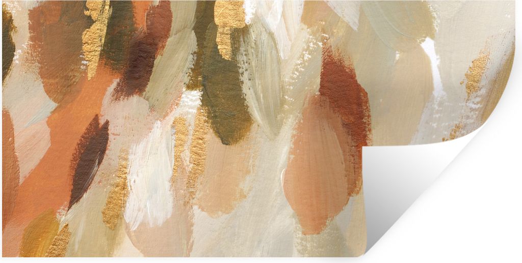 MuchoWow Wandtattoo Wandsticker Wandaufkleber Farbe - Rot - Gold 120x60 cm Selbstklebend und Repositionierbar - Sticker - Dekorfolie