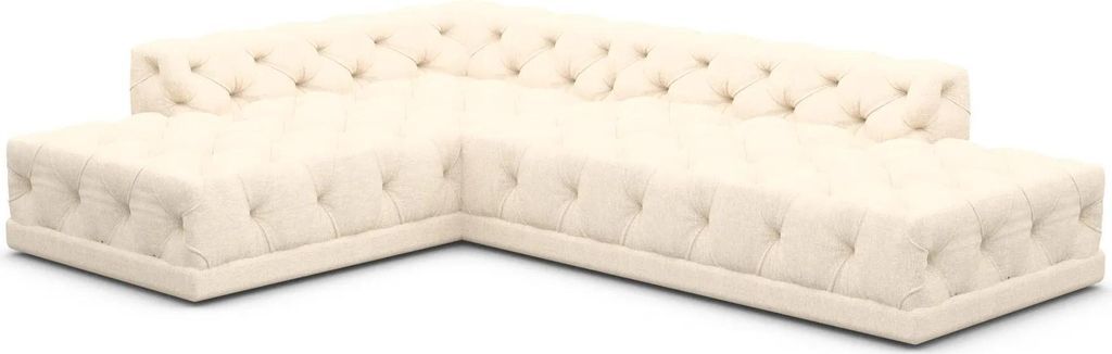 Strukturstoff L-Form Lounge Sofa Meliva Creme Links