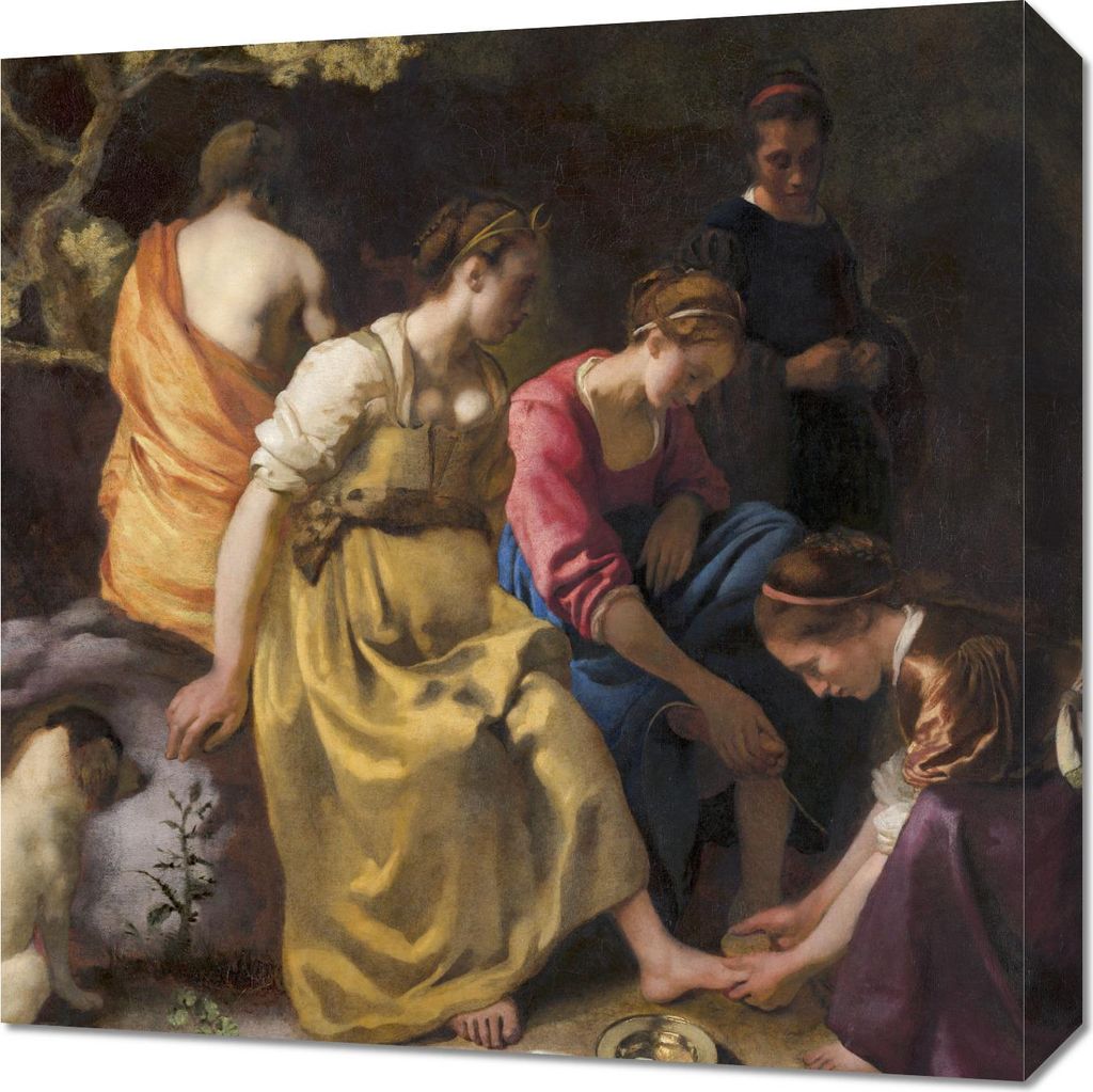 Bild 50x50cm Diana und ihre Nymphen, Vermeer Vintage