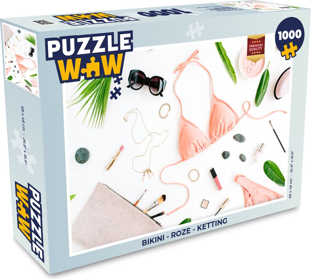 MuchoWow Puzzle 1000 Teile Bikini - Rosa - Halskette - Erwachsene - Rätsel