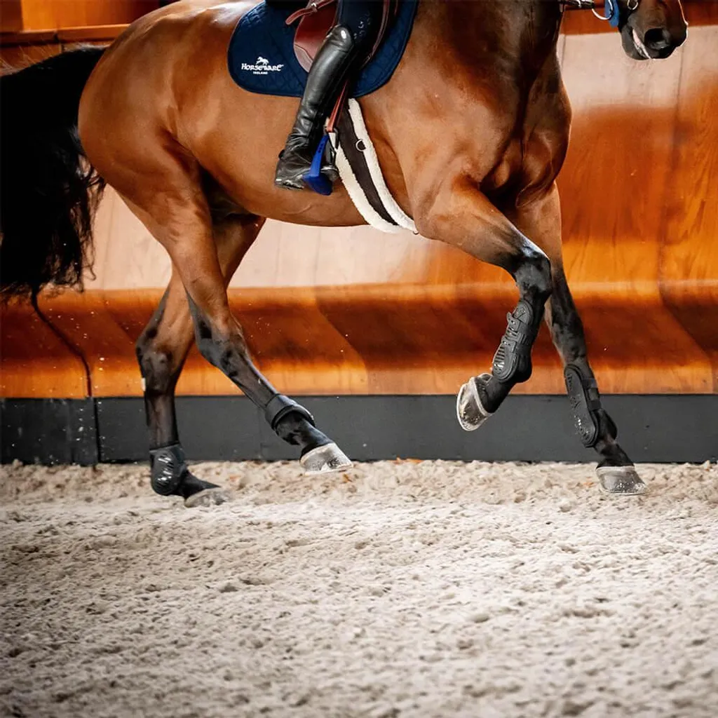 Horseware Pro Bamboo Tendon Boots, Taglia:L, Colore:Nero/Nero