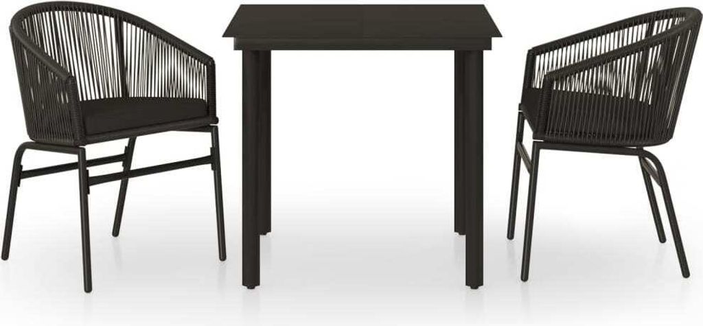 3-tlg. Garten-Essgruppe Schwarz