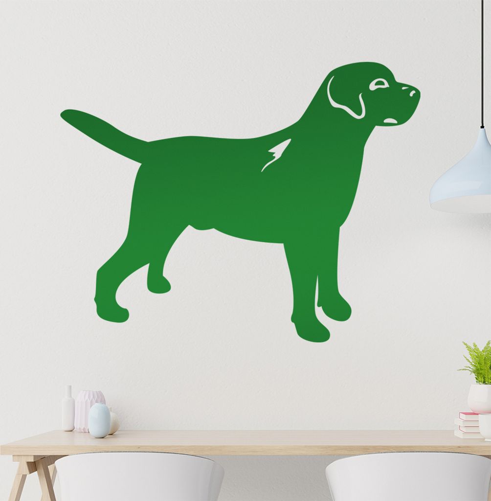 Hund Wandtattoo in 6 Größen - Wandaufkleber Wall Sticker - Dekoration, Küche, Wohnzimmer, Schlafzimmer, Badezimmer