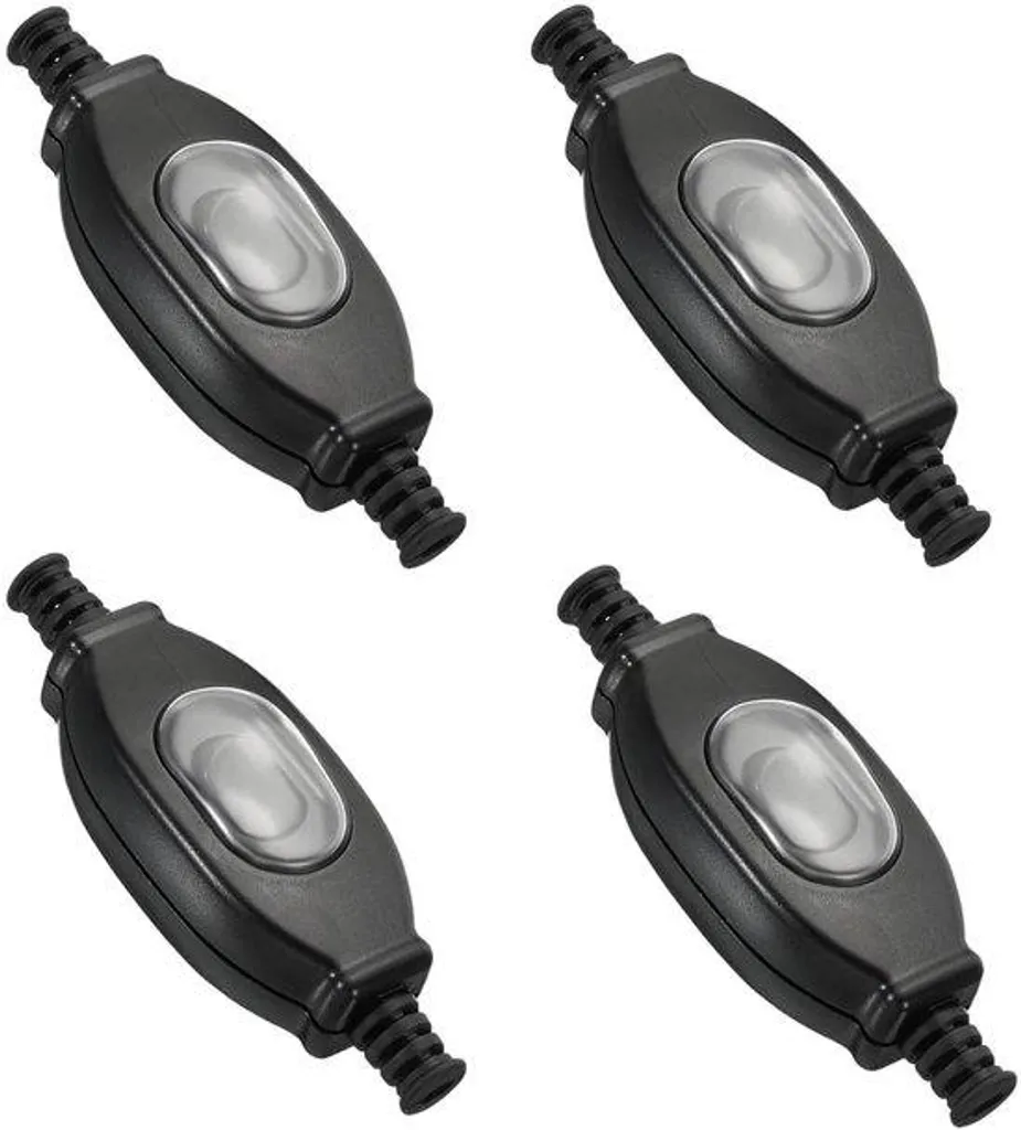 Lot 4 interrupteurs étanches IP65 noirs pour montage sur câble externe