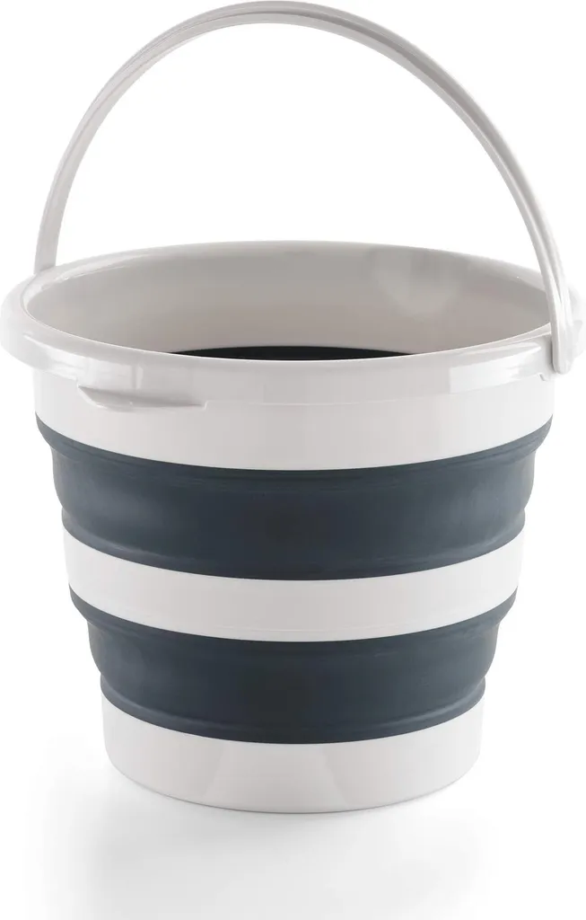 Grand Seau de Ménage Pliable 12 Litres Gain de Place Coloris Gris