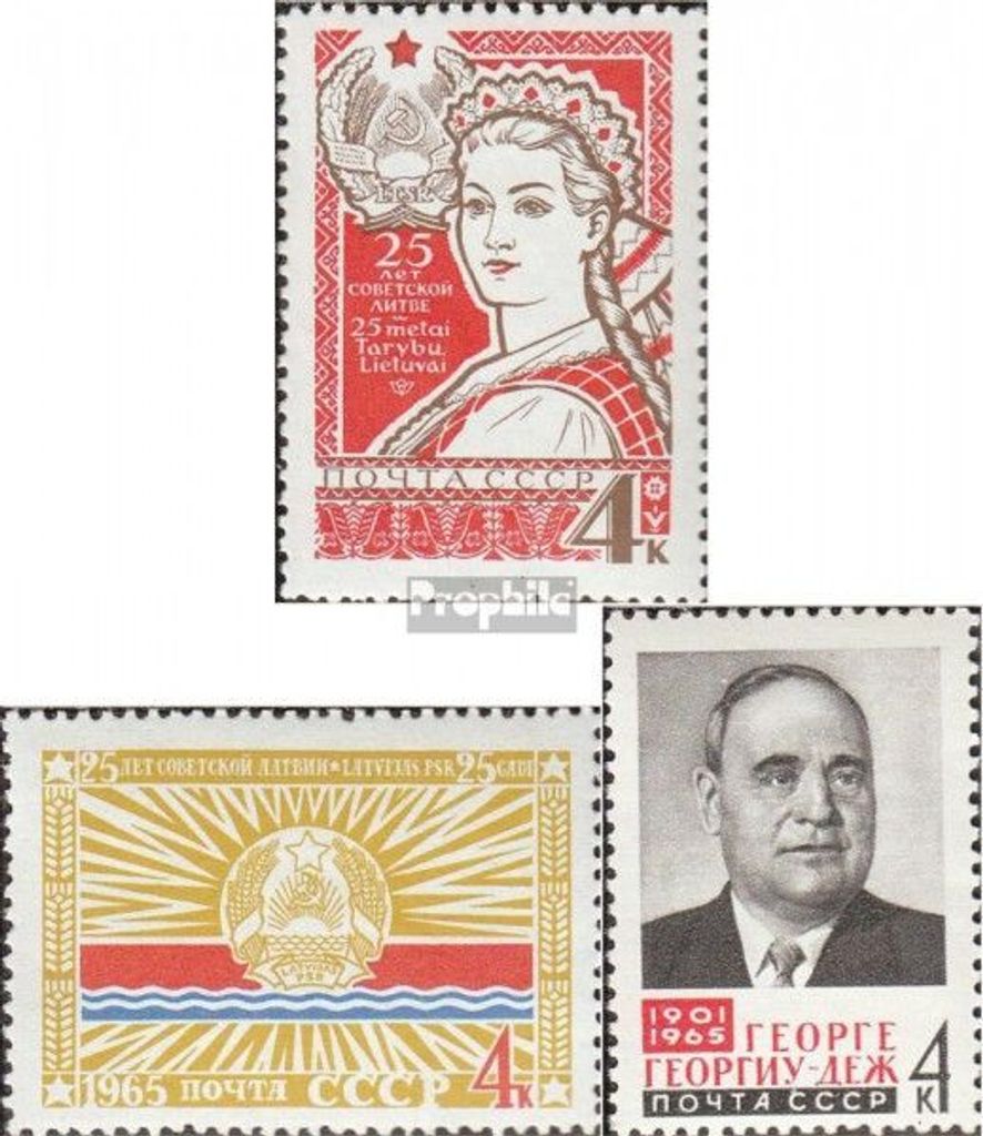Briefmarken Sowjetunion 1965 Mi 3087,3088,3093 (kompl.Ausg.) postfrisch Sowjetrepublik Litauen