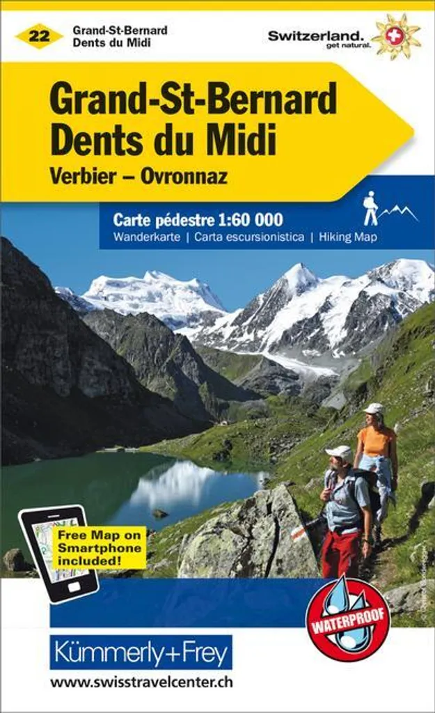 Carte topographique Grand-St-Bernard Dents du Midi Verbier 1:25 000