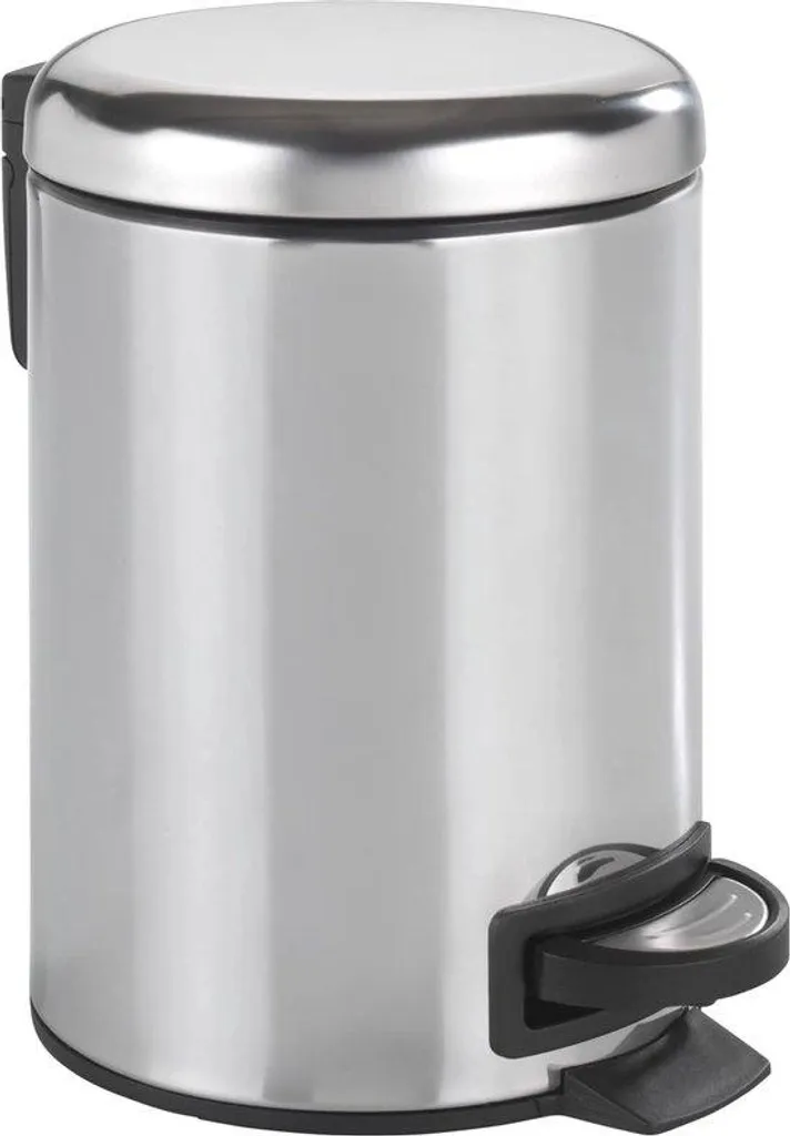 Petite poubelle de salle de bain 3 litres inox brillant avec pédale