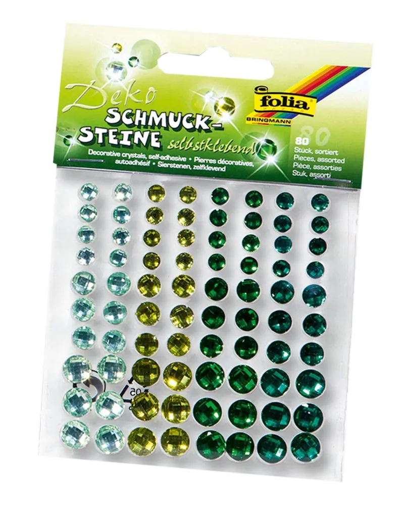 Pierres décoratives Emerald Dream folia autocollantes - Set de 80 pièces