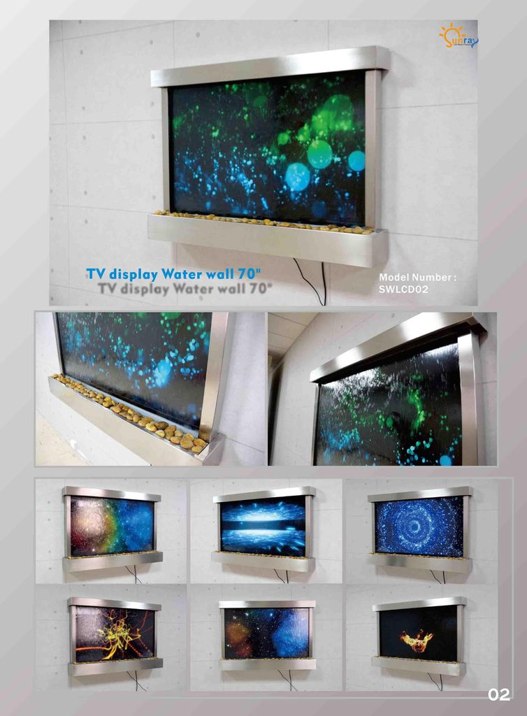 LED Wasserwand Designer Wasser Säulen Wasserfall Bild Rahmen 138x98 Water Wall