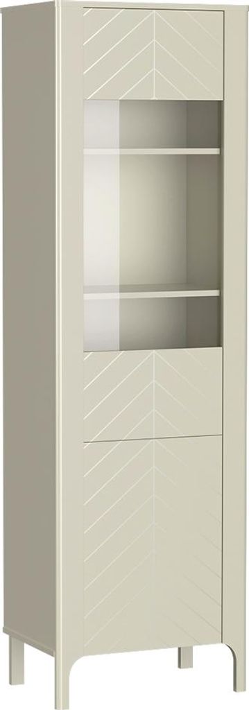 Wohnzimmer-Vitrine 60 cm breit in kaschmir mit 1 Tür & Softclose-Funktion MAZARA-161
