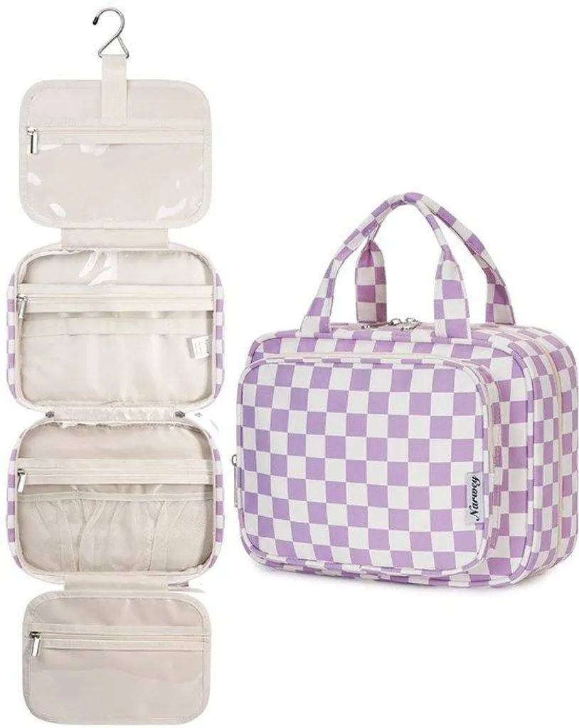 Coiffeuse enfant en bois violet : grand meuble de toilette filles