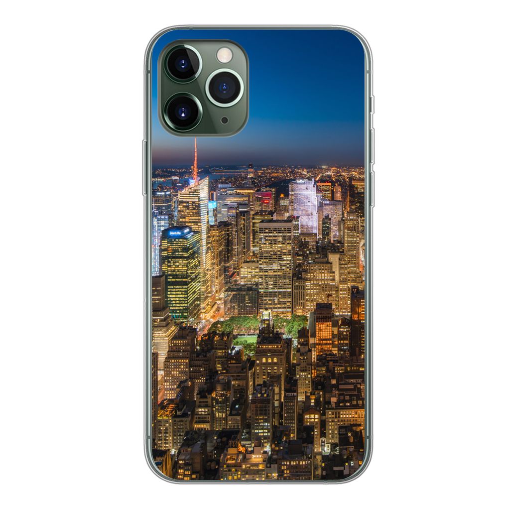 MuchoWow Handyhülle Schutzhülle Hülle für iPhone 11 Pro New York - Farben - Nacht Silikon Softcase Handy Hülle - Handy