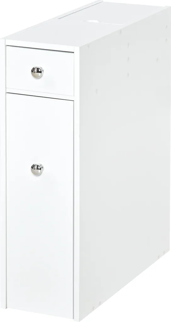 Meuble de Toilette avec 2 Tiroirs de Rangement Papier WC en MDF Blanc