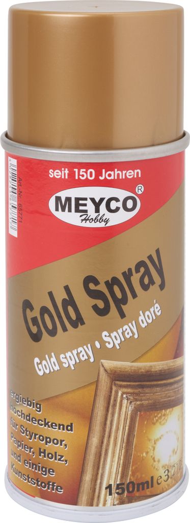 Meyco Gold Sprühfarbe 150 ml Metallic Lack Spray für kreative Projekte