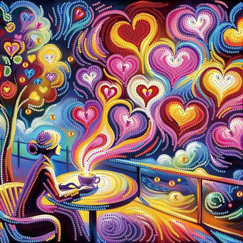 Diamond painting Amour réchauffant 40x40 cm - Loisir créatif zen