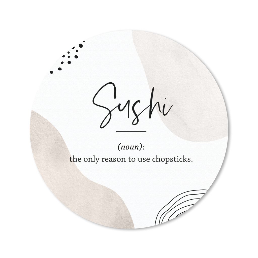 MuchoWow Mauspad Mousepad Sprichwörter - Sushi - Wörterbuch - Zitate - Sushi-Definition 20x20 cm - Mousepads - Maus Mat - Pad - Mausunterlage -...