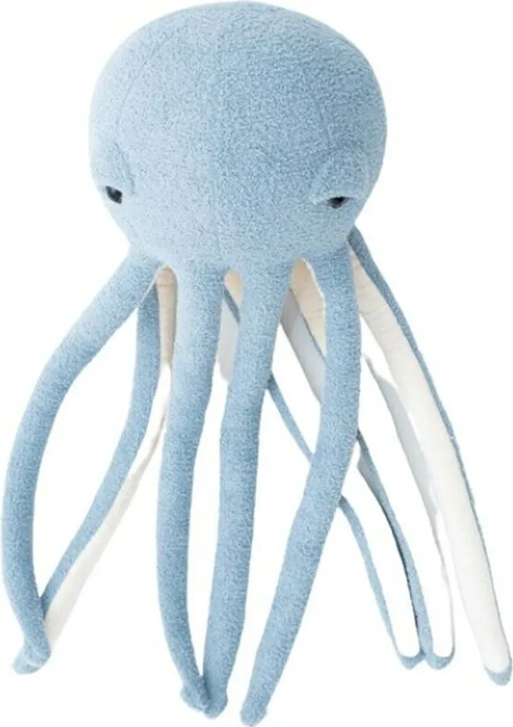 Grande pieuvre en peluche bleu clair style crochet 83 cm Crochetts
