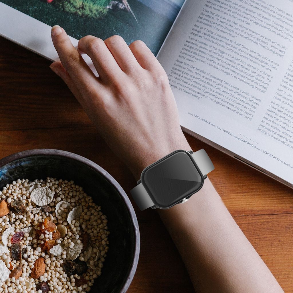 Hülle Für Amazfit Active 2 Square – Mit Glasschutzfolie & Hartplastik-Rahmen (Schwarz)