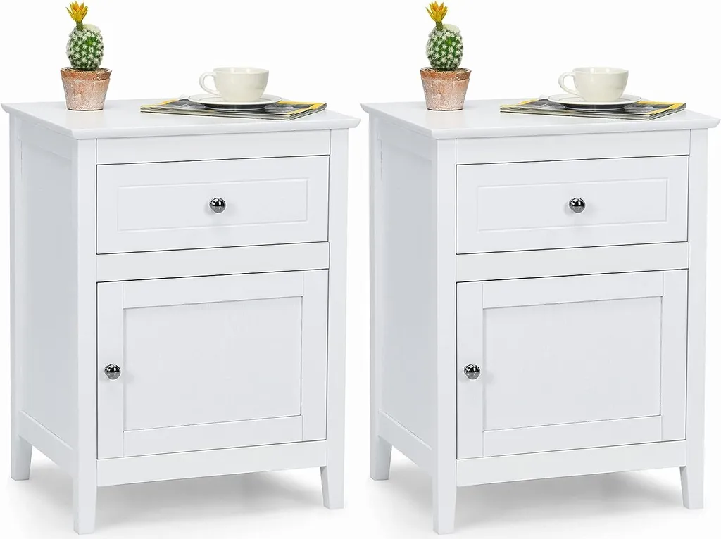 Table de Chevet Gain de Place avec Grand Plateau de Rangement