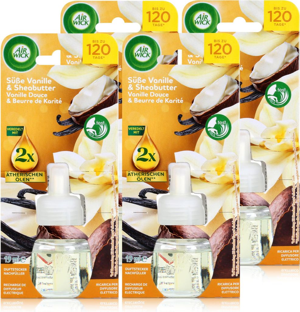 Airwick Aroma-Öl Nachfüller süße Vanille & Sheabutter 19ml Raumduft (4er Pack)