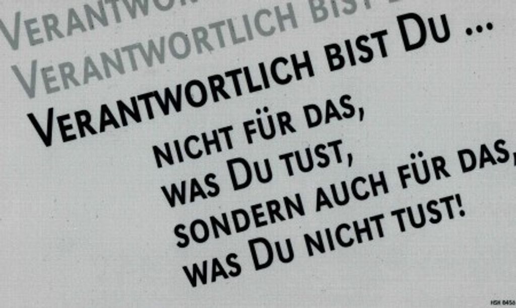 Kunststoffschild - Hinweisschild - Warnschild -VERANTWORTLICH BIST DU... - Gr. 25 x 15 cm - 308456