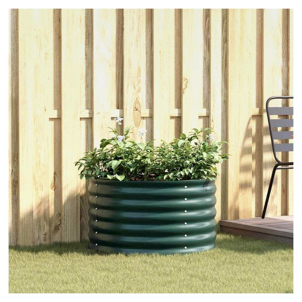Stahl-Erdbett mit minimalistischem Design, grün, für Garten oder Terrasse - Zusammenbau erforderlich