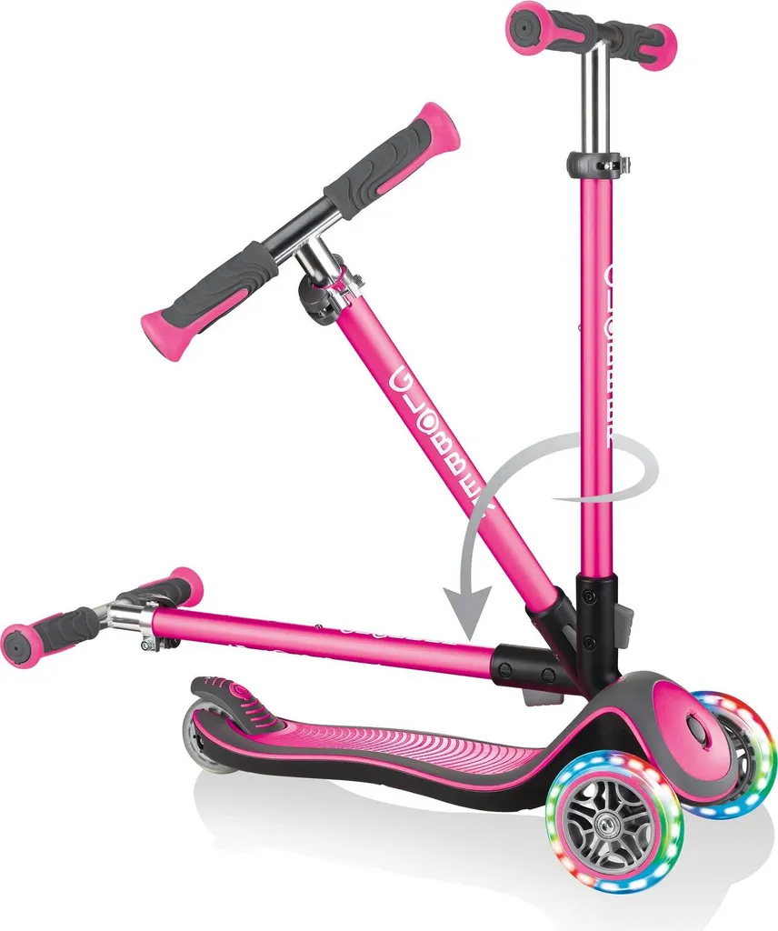 Trottinette Évolutive 3 Roues avec Roues Lumineuses LED Globber Rose