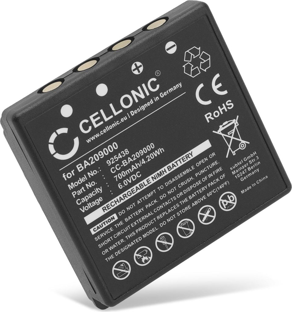 CELLONIC 1x Akku für Fernbedienung Kompatibel mit HBC Radiomatic Eco, Linus 6, Spectrum 1, BA209061 - (700mAh, 6V)