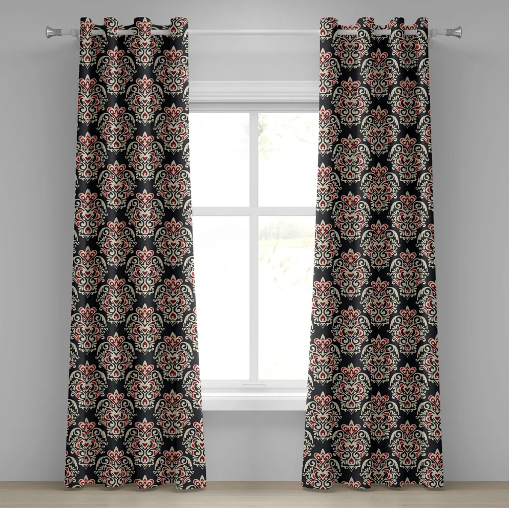 Rideau à œillets 280x245 cm pour décoration de chambre style rétro