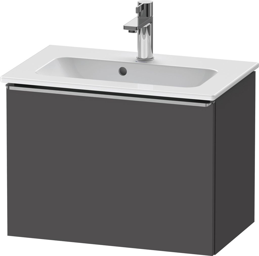 Duravit D-Neo Waschtischunterbau wandhängend, 610x440x372mm, 1 Auszug, mit Griff Edelstahl gebürstet, DE4268070490000