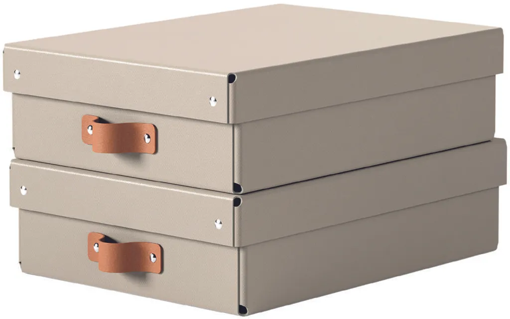 Boîte de Rangement en Carton Beige 8 Litres pour Archives et Bureau