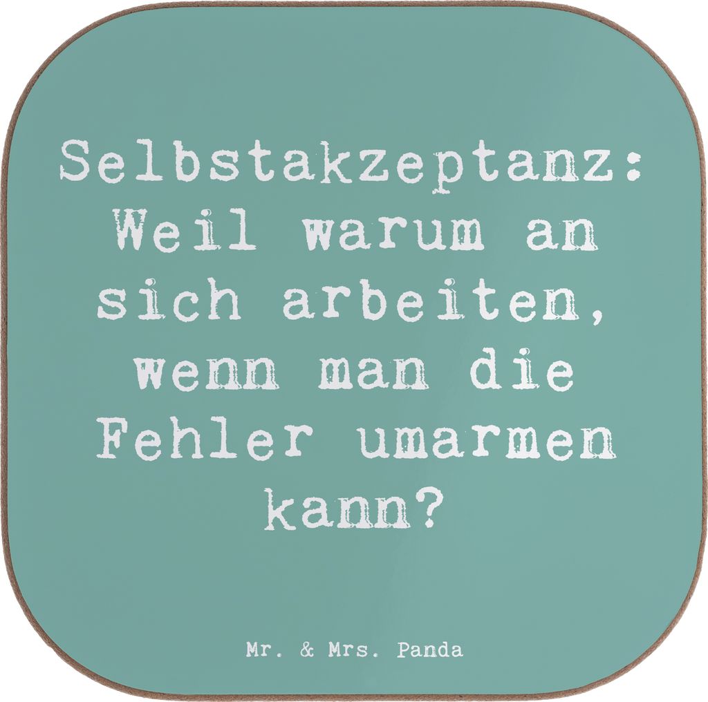 Mr. & Mrs. Panda Untersetzer Tee Spruch Selbstakzeptanz Umarmen - Meeresbrise - Geschenk, Gläser, Selbstmitgefühl, gläseruntersetzer, Einzigarti...
