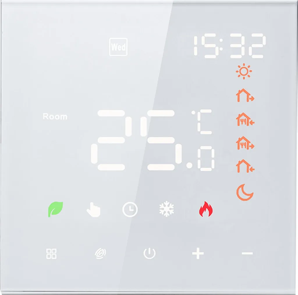 Thermostat connecté 16A tactile LCD programmable pour chauffage au sol