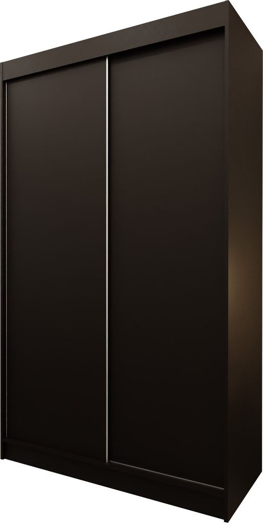 Masseno Schiebetürenschrank SOFIA 120 cm Kleiderschrank Schlafzimmer Schrank 2-türig Schwarz