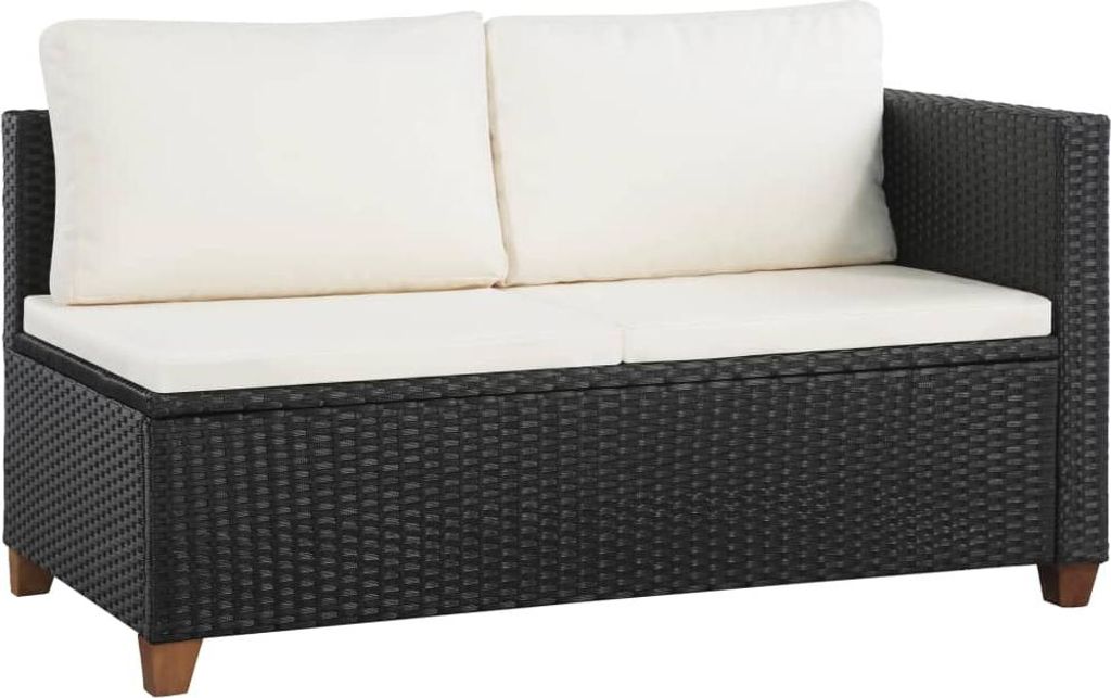 vidaXL 4-tlg. Garten-Lounge-Set mit Auflagen Poly Rattan Schwarz