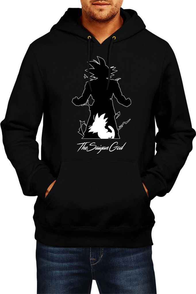 Herren Kapuzenpullover Dragon Anime Manga Ball Z Goku 36, Man S / Schwarz