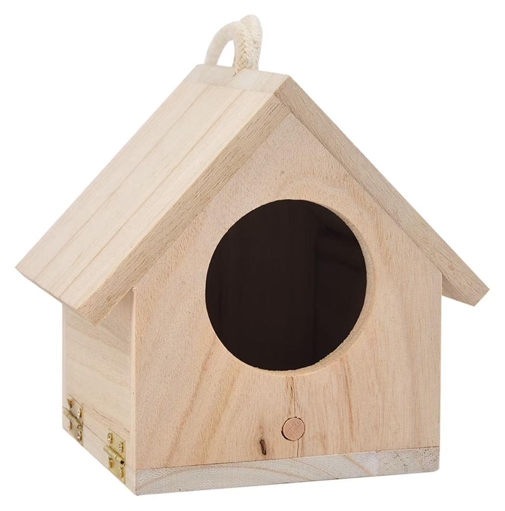 Holz Vogelhaus 1 Stk, Mit Sichtloch 14x15x12 Cm, Für Garten Terrasse Balkon