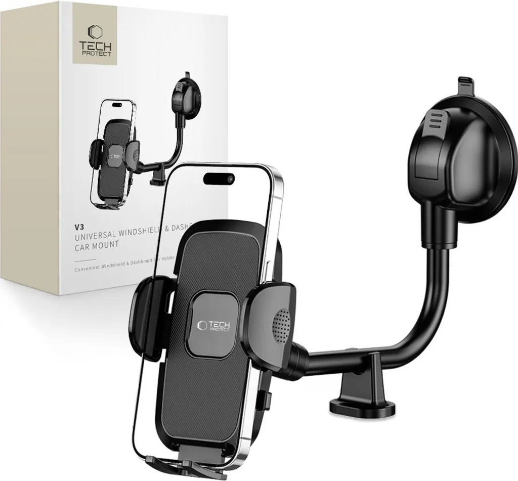 Supporto Smartphone Auto Tech-Protect V3 Braccio Telescopico Nero