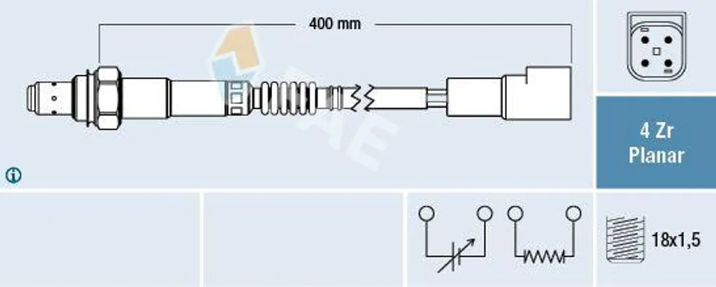 Capteur d'oxygène FAE 77244 compatible avec Ford Transit et Puma