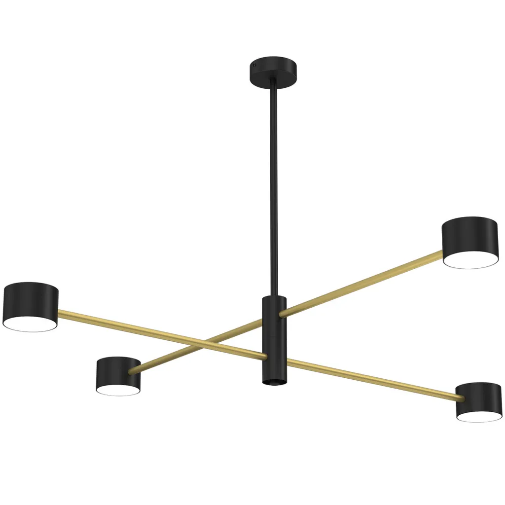 Luminaire Plafonnier LED salon et chambre CROSS Milagro noir et or